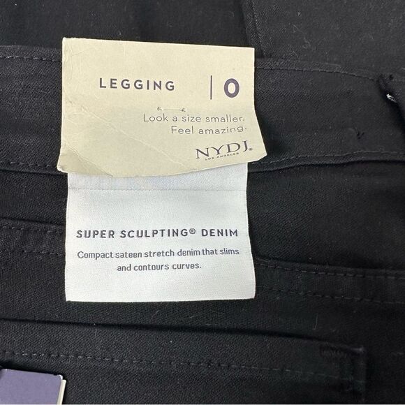 NYDJ Alina Skinny Black Leggings Sz 0 Super Sculpting Denim NWT - Picture 2 of 10